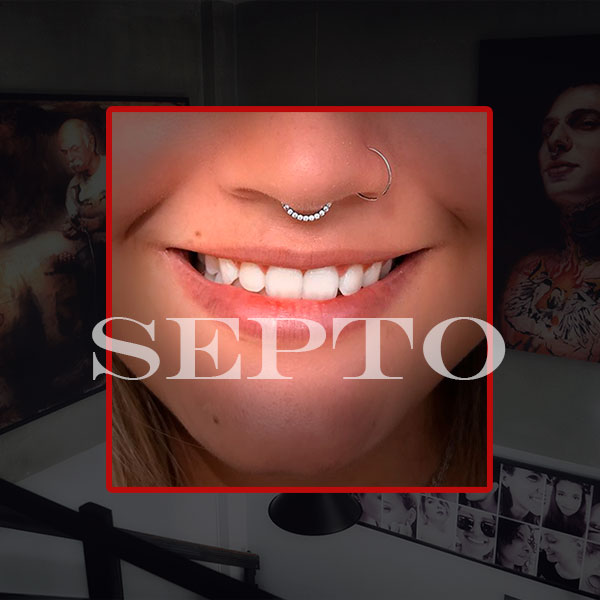 Prática de piercing no septo